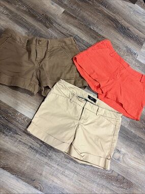 Mossimo size 6 Women’s Shorts Trio - Coral, Khaki, and Tan